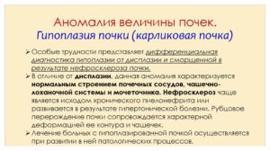 Гипоплазия правой почки у ребенка лечение