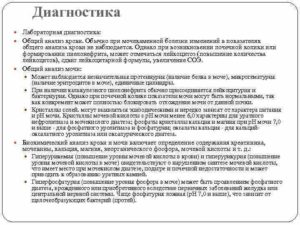 Какие анализы сдают при мочекаменной болезни