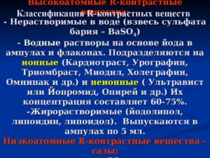 Контрастные вещества в рентгенологии